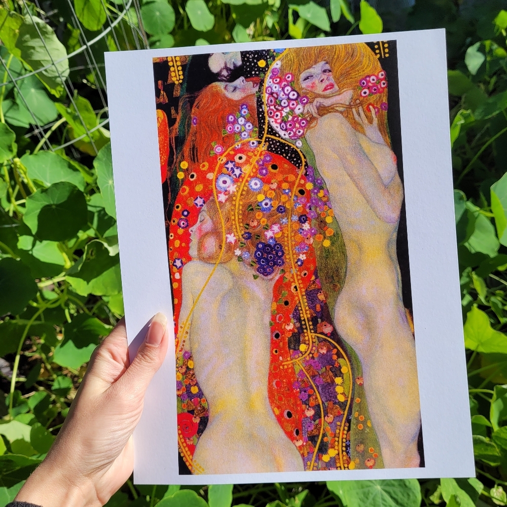 Vibrant Art Print with Red and Gold Accents